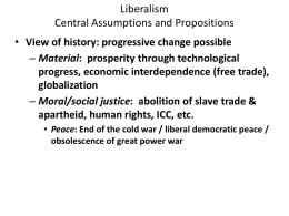 Liberalism Central Assumptions and Propositions