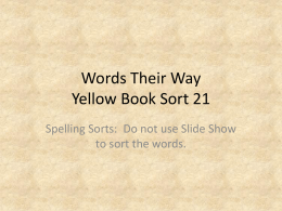 Yellow Book Sort 21