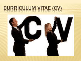 CURRICULUM VITAE (CV)