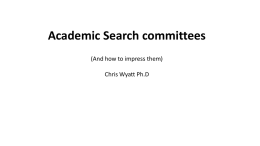 How to impress a search committee