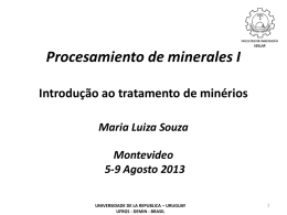 Capítulo 1 – Introdução ao tratamento de minérios