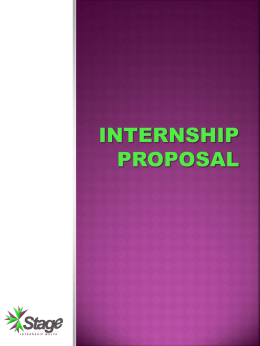 Proposal for your internship