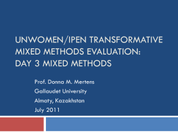 UNWOMEN/IPEN Transformative Mixed Methods Evaluation: Day 3