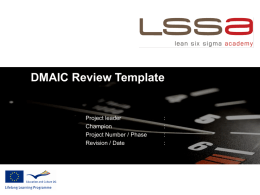 DMAIC project template