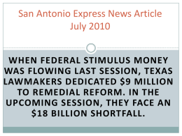 San Antonio Express News Article July 2010