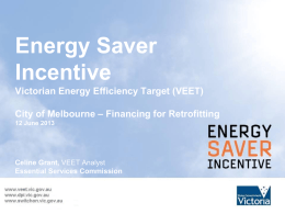 VEET Energy Saver Incentive presentation (PPT