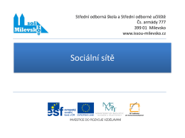 Sociální sítě - SOŠ a SOU Milevsko
