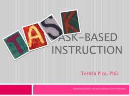 Task-based instruction