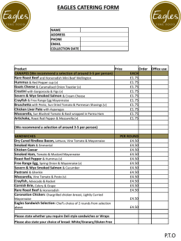 Catering Order Form 2013
