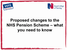 Proposed changes to the NHS Pension Scheme