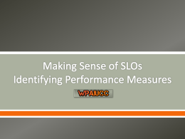 Identifying Performance Measures