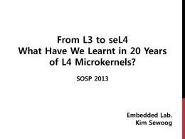 L4 microkernel - Embedded System Lab.