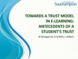 Trust in e-learning systems