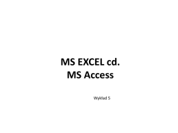 MS EXCEL cd MS Access