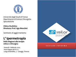 Sig. ROBERTO TRIPODI - Essilor Italia informa