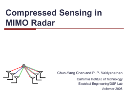 Compressed sensing in MIMO radar