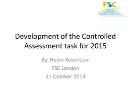 Development of the Controlled Assessment task for 2015