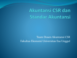 Akuntansi CSR dan Standar Akuntansi