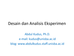 Desain dan Analisis Eksperimen - ABDUL KUDUS