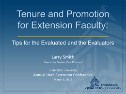 Tenure advisory committee - Utah State University Extension