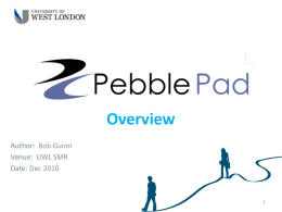 PebblePad Overview