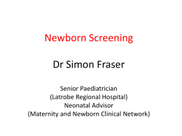 Newborn Screening - Department of Education and Early Childhood