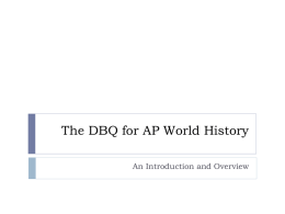 The DBQ for AP World History