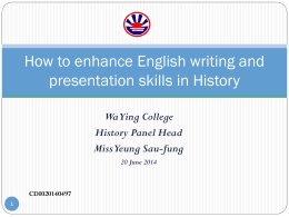 How to enhance English writing and presentation skills in History