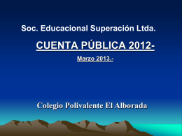 Cuenta Pública 2012 - Colegio Polivalente El Alborada