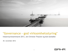 Governance – god virksomhetsstyring