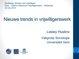 Presentatie Prof. Dr. Lesley Hustinx, Vakgroep sociologie