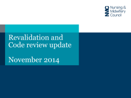 NMC revalidation and code review slides