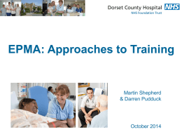 EPMA Approaches to Training – Masterclass Presentation
