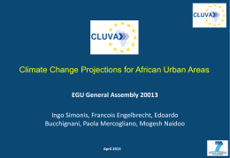 Climate change projections for African urban areas
