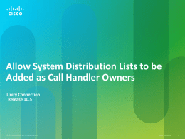 - Cisco Unity Tools