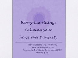 Worry-less riding - Noreen Esposito EdD, PMHNP
