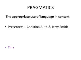 PRAGMATICS