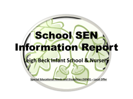 SEN_Info_Report_2014 - Leigh Beck Infant School