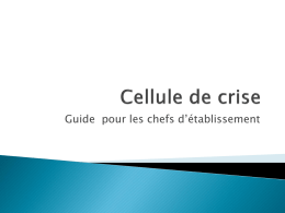 4- La Cellule de crise