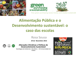 Alimentação pública e desenvolvimento sustentável: o caso das