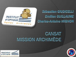 CanSat MISSION Archimède