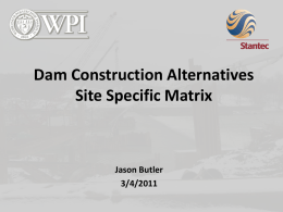 Dam Construction - Worcester Polytechnic Institute