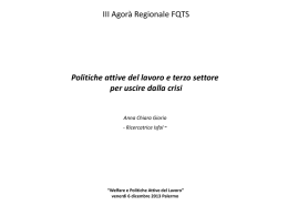 Politiche attive del lavoro e terzo settore come uscire dal (PPTX 104