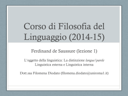 Corso di Filosofia del Linguaggio (2014-15) - Sapienza