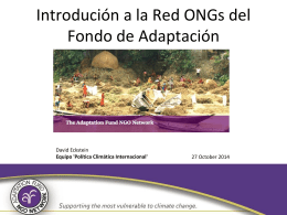 Introdución a la Red ONGs del Fondo de Adaptación