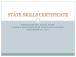 State Approved Skills Certificates