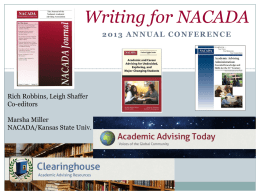 Essentials of Writing for the NACADA Journal