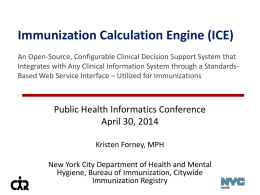 Immunization Calculation Engine (ICE) Part B