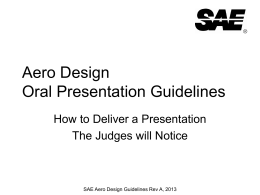 Aero Design Oral Presentation Guidelines