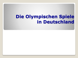 Die Olympischen Spiele in Deutschland